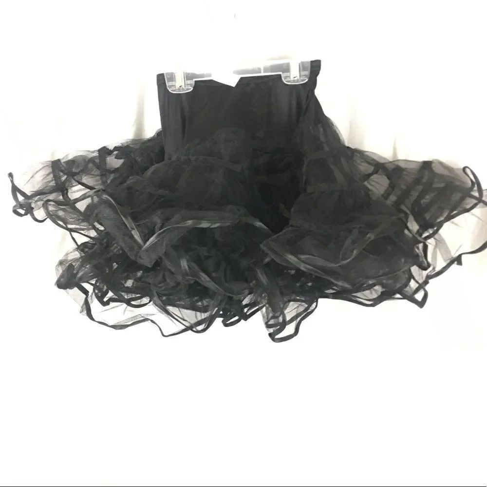 Child’s Petticoat Black 50’s Crinoline Slip small